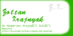 zoltan krajnyak business card